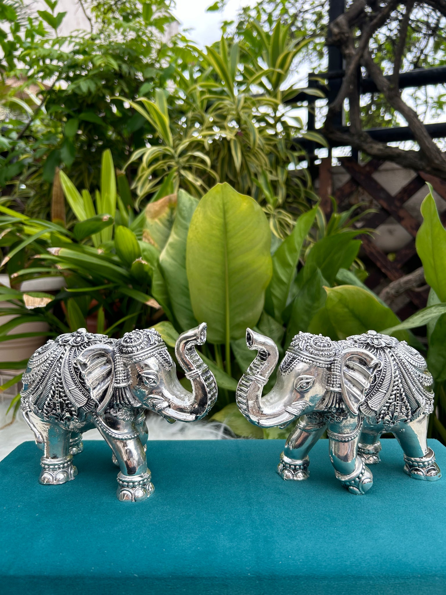 Pure Silver Elephant Pair