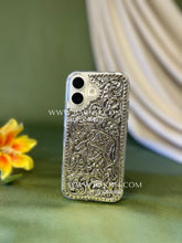 iPhone 17 silver plated designer cover with decorative Indian motifs