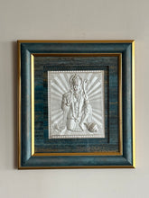 Pure Silver Hanuman Gold Border Frame Idol