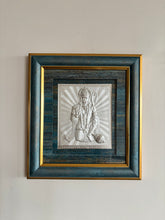 Pure Silver Hanuman Gold Border Frame Idol