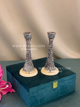 Pure Silver Fluted Candle Stand Pair