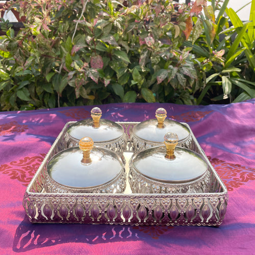 Tray with Four Sugar Pots (N)