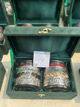 Double Border Glass Jar- Set of 2