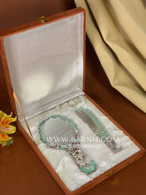 Premium presentation box with silver mirror and comb set for wedding gifting
