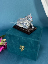 Pure silver Bal Nandi idol with traditional detailing