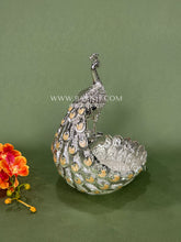 Enamel Peacock Feather Bowl