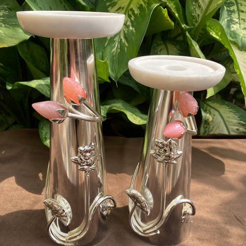 Silver Plated Tulip Candle Stand