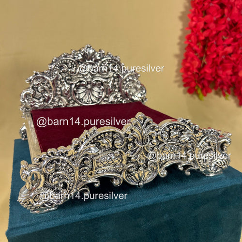 Pure Silver Royal Mayur Bed