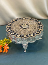 Pure Silver Elephant Leg Meenakari Chowki