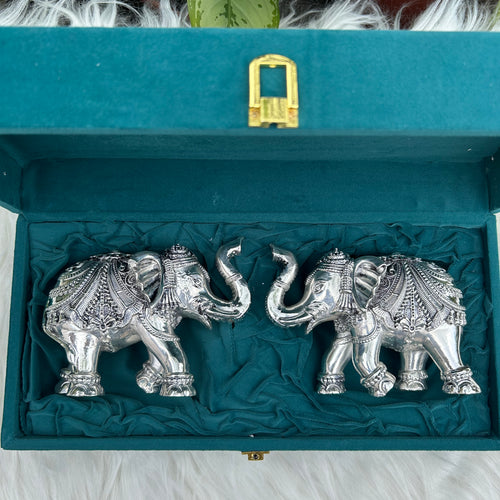 Pure Silver Elephant Pair