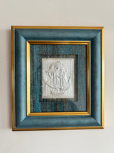 Pure Silver Radha Kishan Gold Border Frame Idol