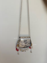 Small silver clutch bag for ethnic wear and wedding functions