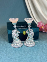 Pure Silver Elephant T-Light Holder Small Pair