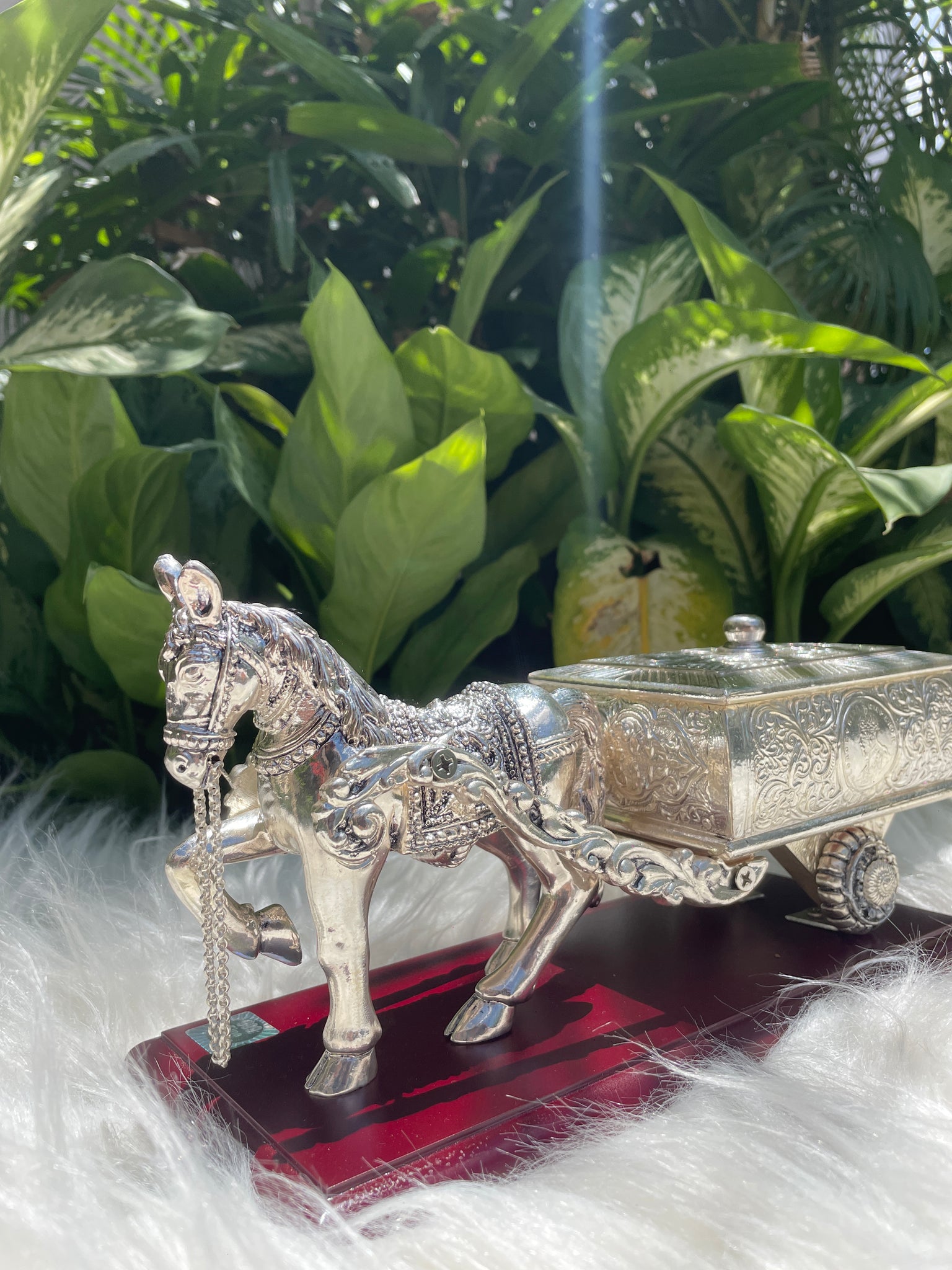 Pure Silver Horse Chariot