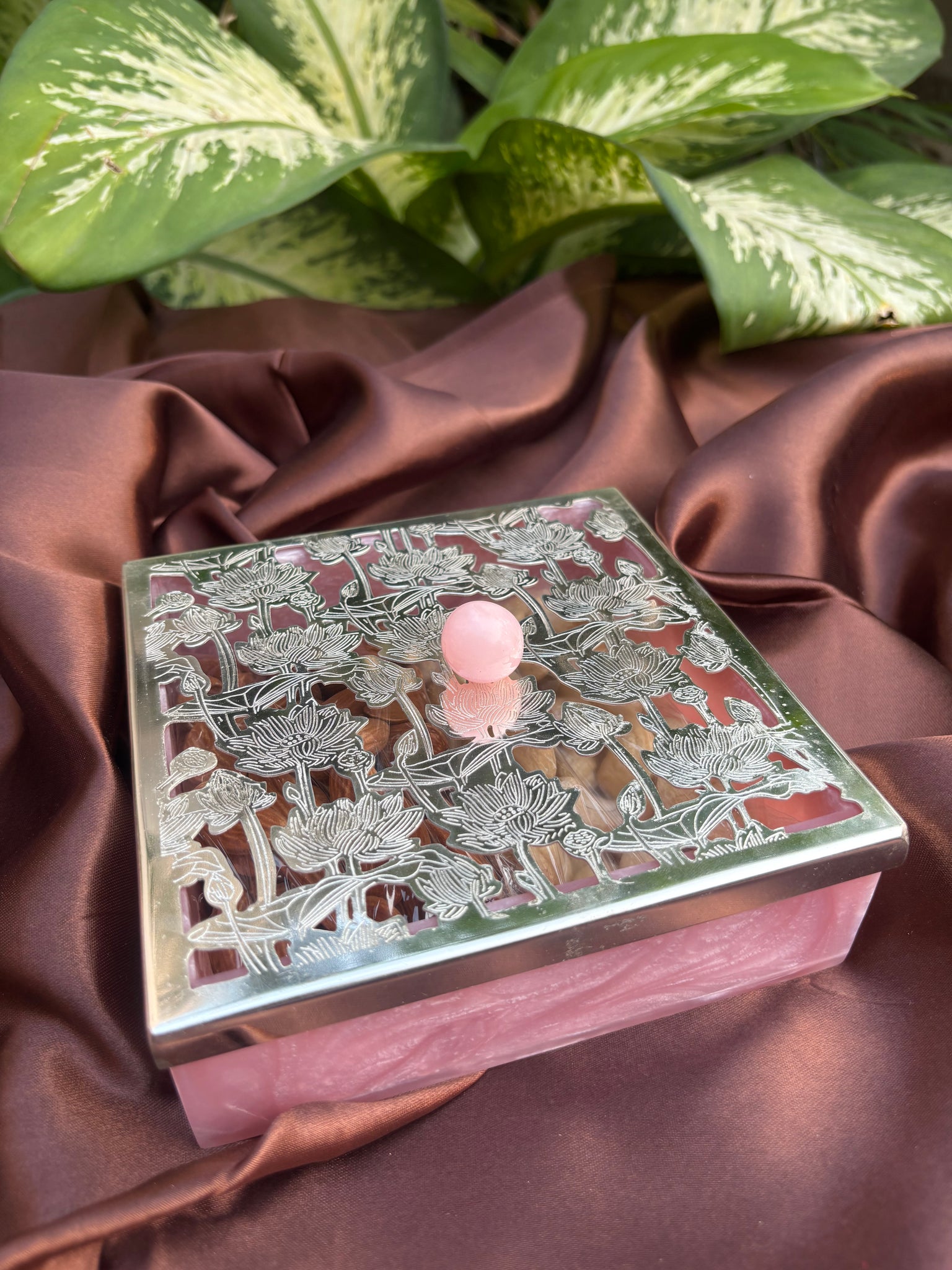 Square Pink Resin Box