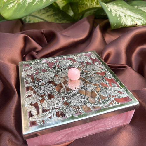 Square Pink Resin Box