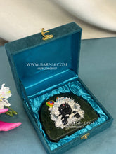 Pure Silver Ladoo Gopal on Jade Green Stone