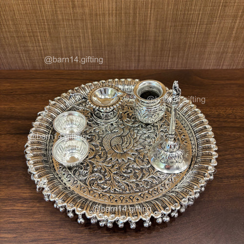 Peacock Design Puja Thali Set