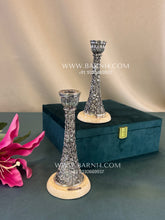 Pure Silver Fluted Candle Stand Pair