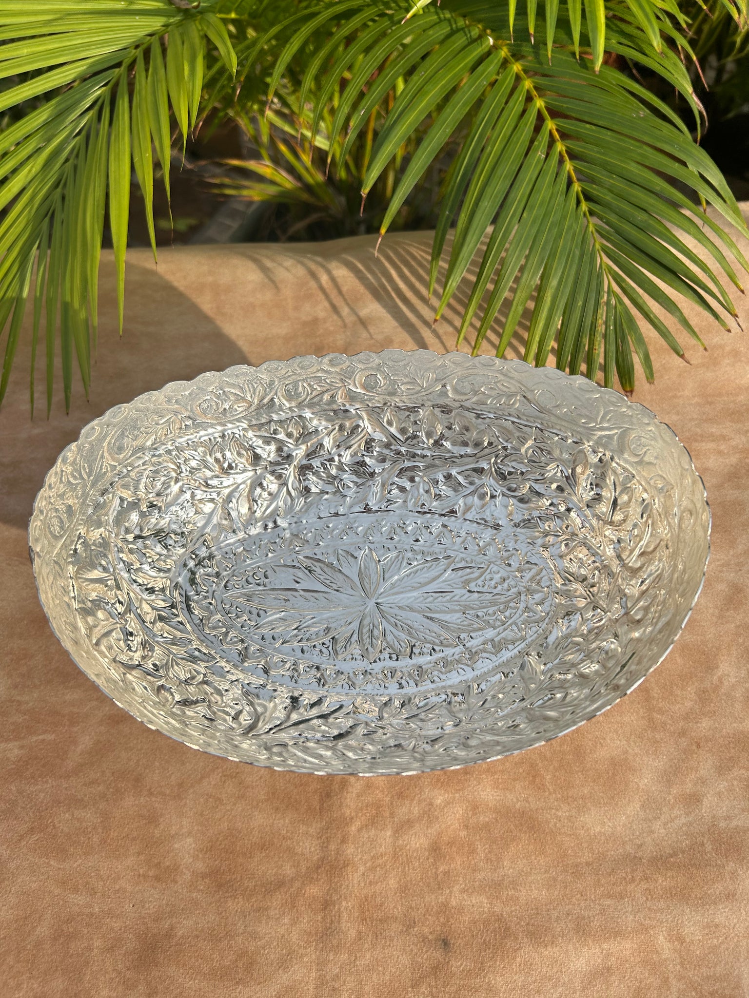 Silver Plated Embossed Fruit Bowl