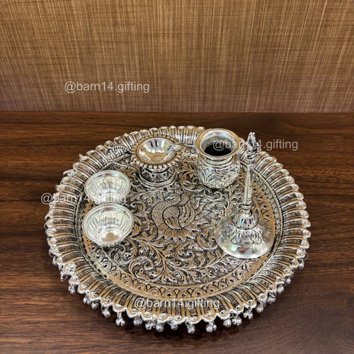 Peacock Design Puja Thali Set