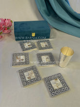 Pure Silver Mother of Pearl Coaster Set of 6