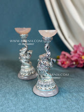 Pure Silver Elephant T-Light Holder Small Pair