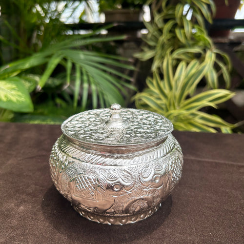 Silver Finish Round Pot