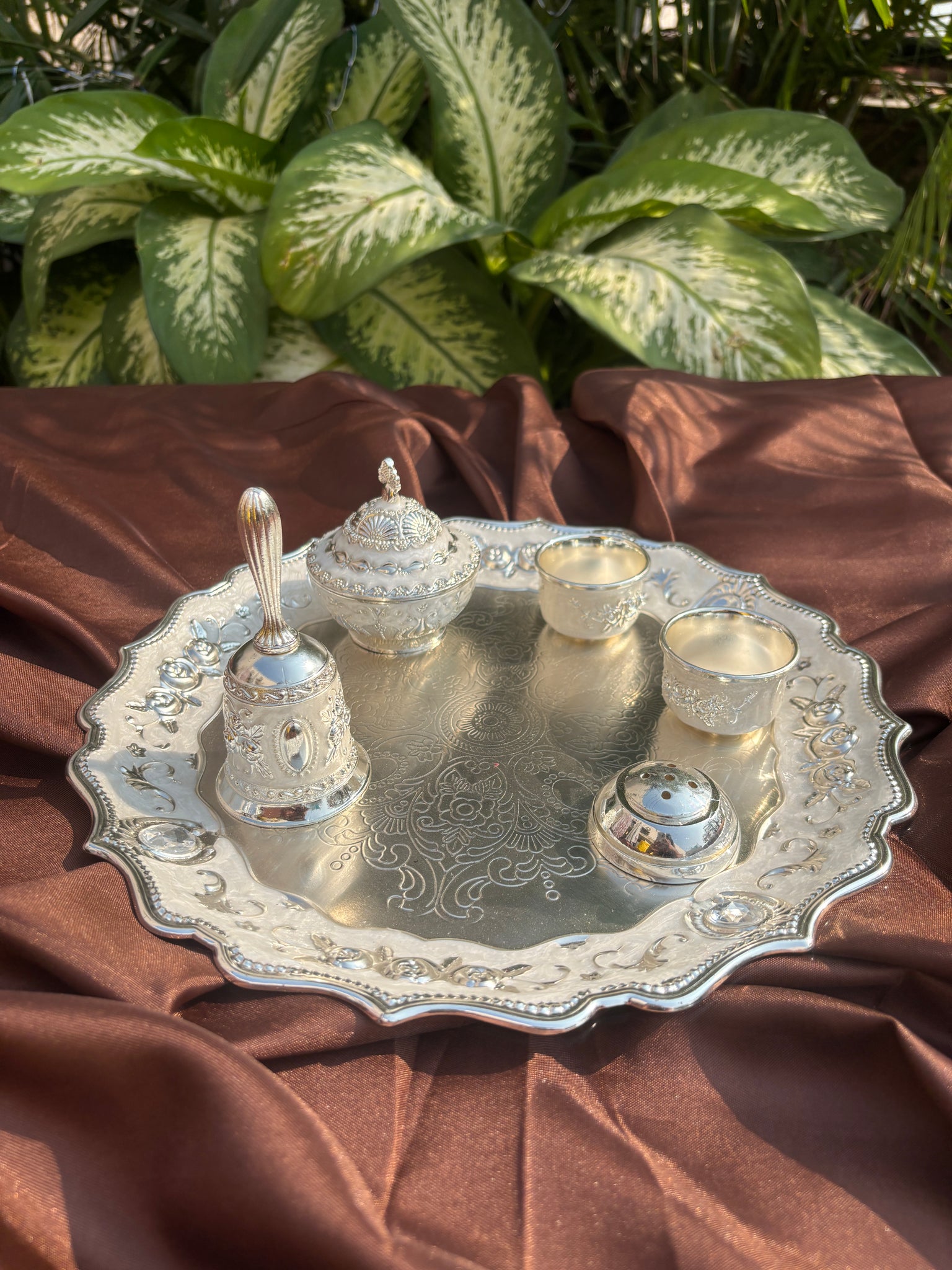 Enamel Puja Thali Set