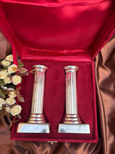 Silver Plated Pillar Candle Stand Pair