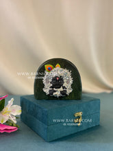 Pure Silver Ladoo Gopal on Jade Green Stone