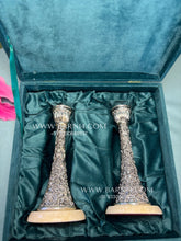 Pure Silver Fluted Candle Stand Pair