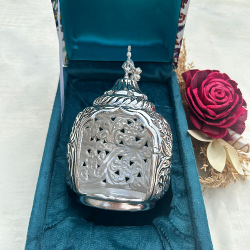 German Silver Candle Holder with Velvet Box