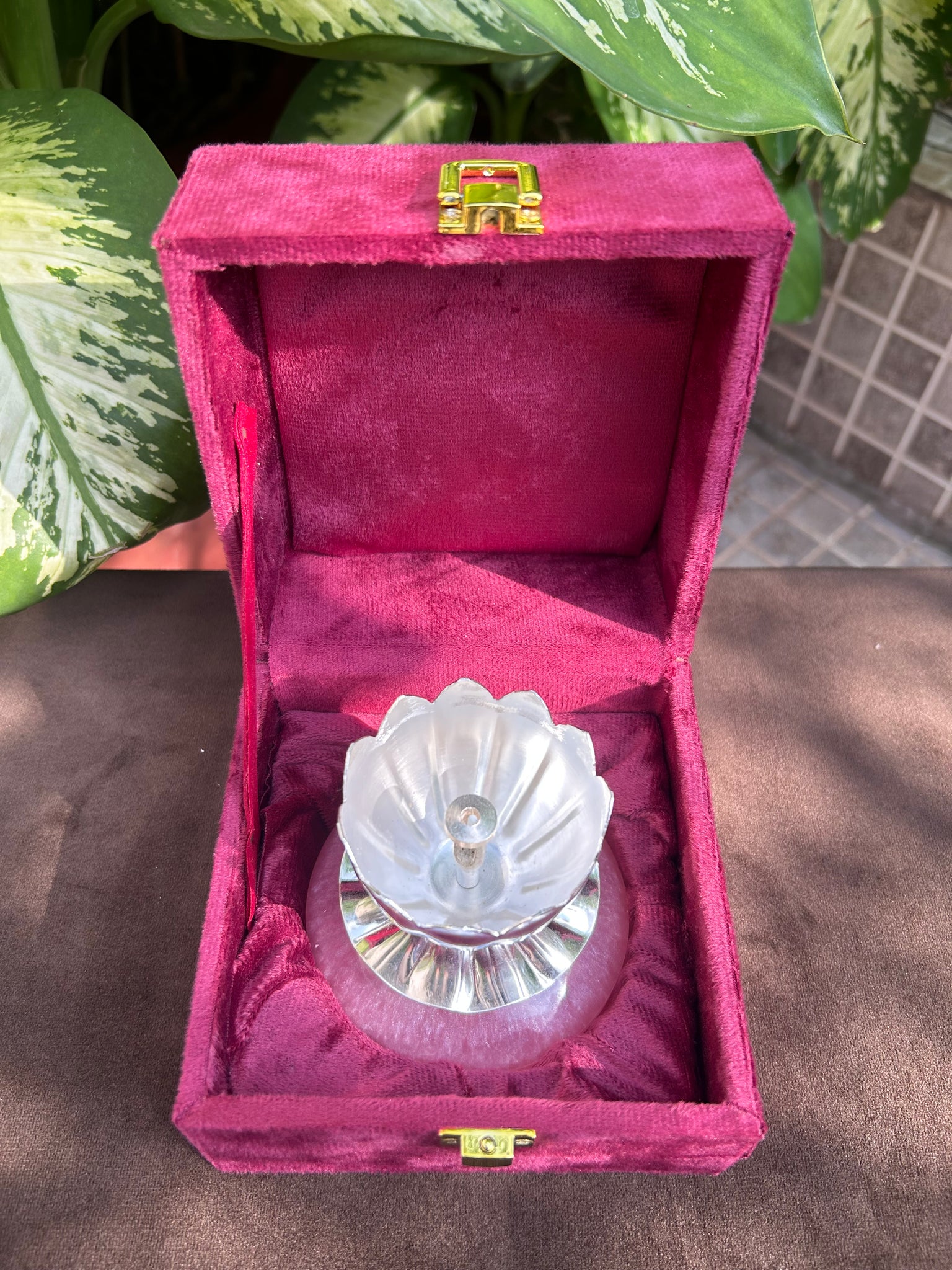 Lotus Diya with Resin base