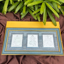 Pure Silver Divine Trio Gold Border Frame Idol