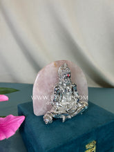 Pure Silver Hanuman Ji on Rose Quartz
