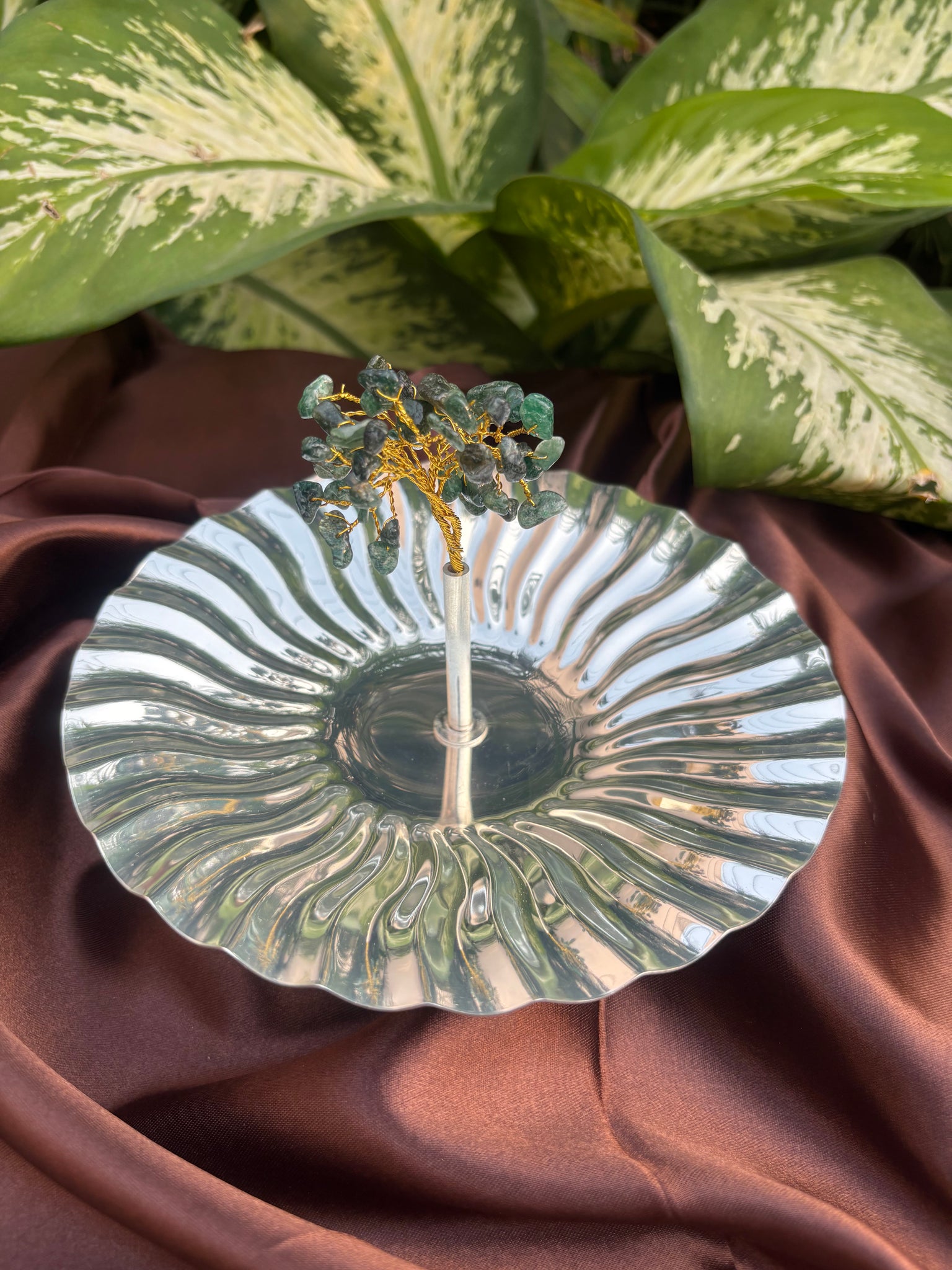 Fluted Green Tree Platter