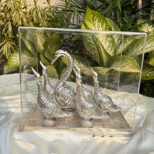 Pure Silver Swan Family