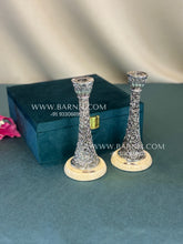 Pure Silver Fluted Candle Stand Pair
