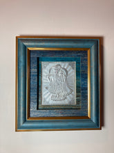 Pure Silver Radha Kishan Gold Border Frame Idol