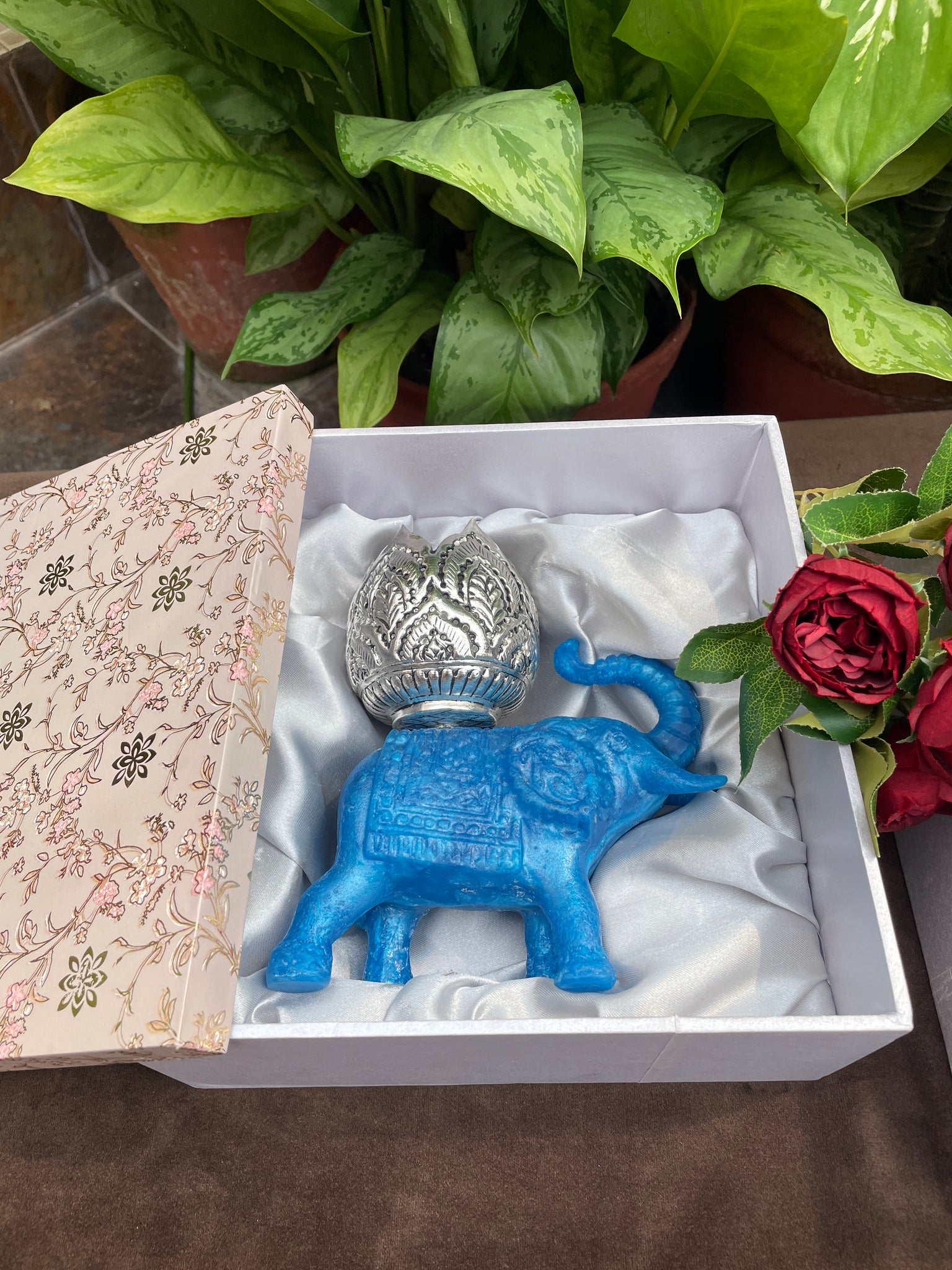 Elephant Resin Candle Holder