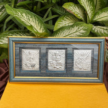Pure Silver Divine Trio Gold Border Frame Idol