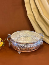 Fine Carved Peacock Urli with Handle