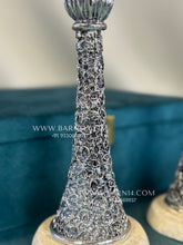 Pure Silver Fluted Candle Stand Pair