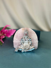 Pure Silver Hanuman Ji on Rose Quartz