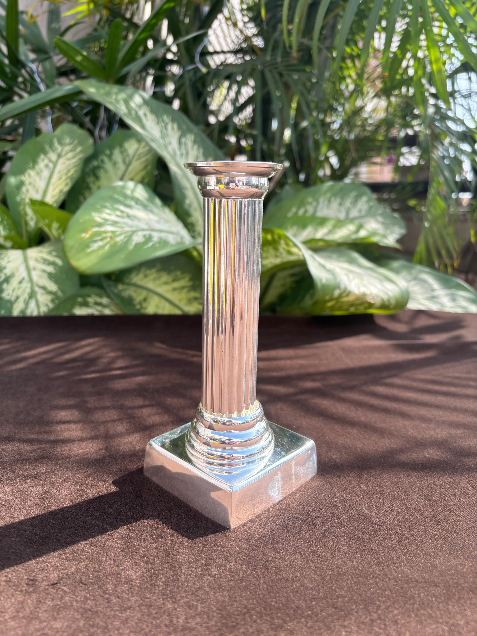 Silver Plated Pillar Candle Stand