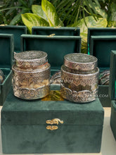 Double Border Glass Jar- Set of 2