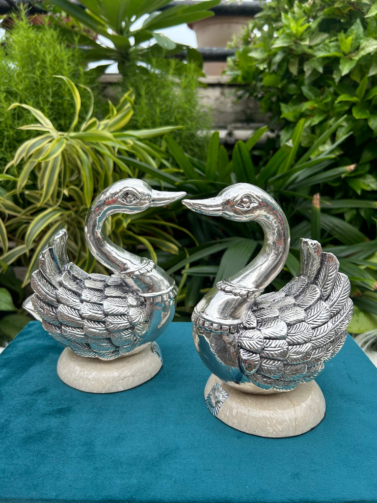 Pure Silver Swan on Marble