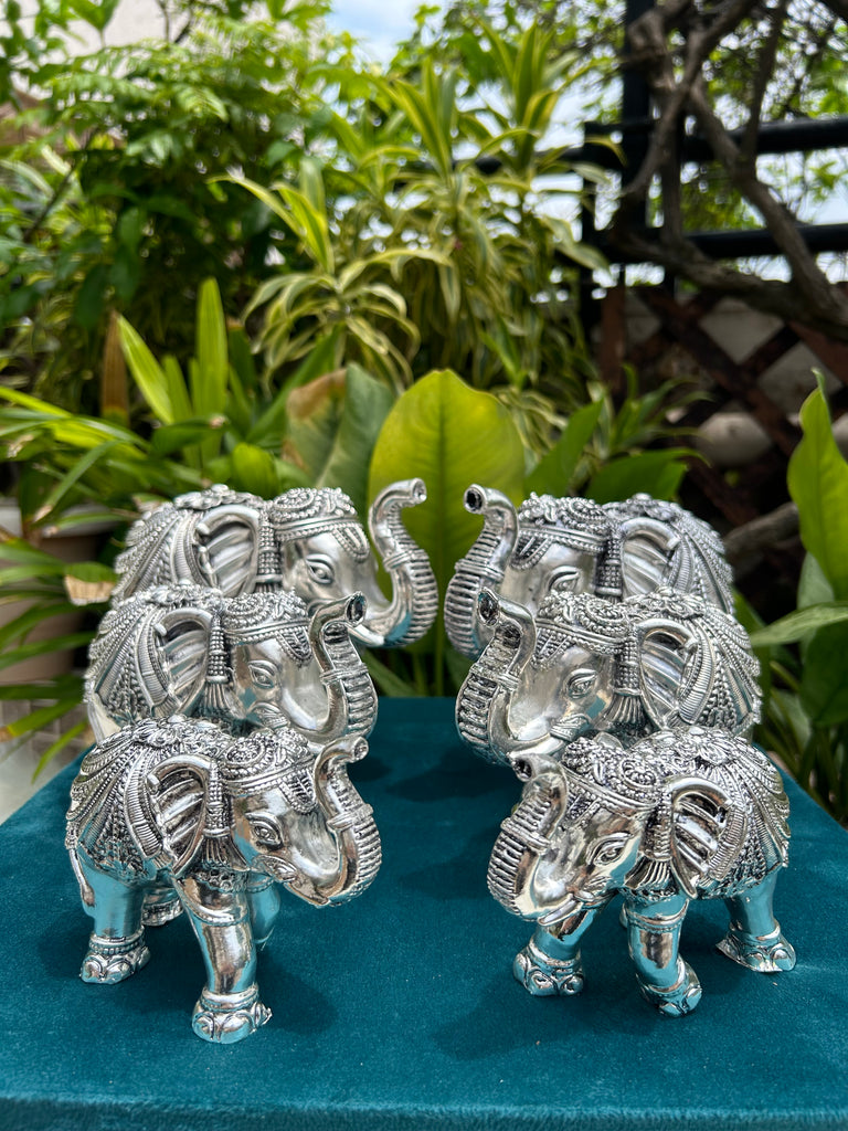 Pure Silver Elephant Pair