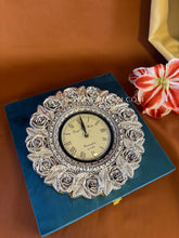 Pure Silver Rose Clock